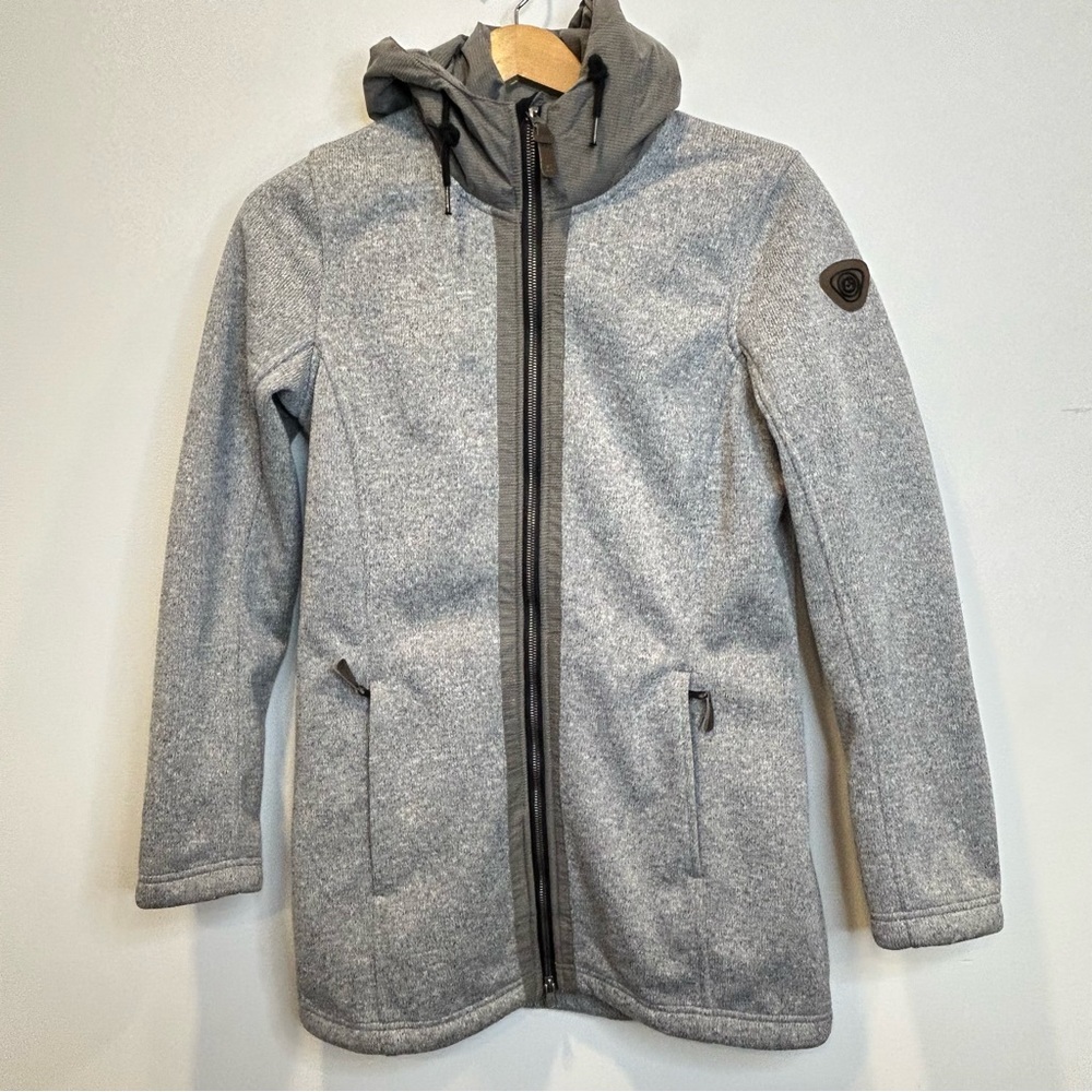 Killtec Women’s Hooded Full Zip Windproof Water Resistant Jacket Grey Marled